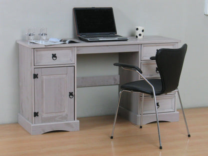 Schreibtisch New Mexico Kiefer massiv grau Arbeitstisch Büro Computer PC Tisch