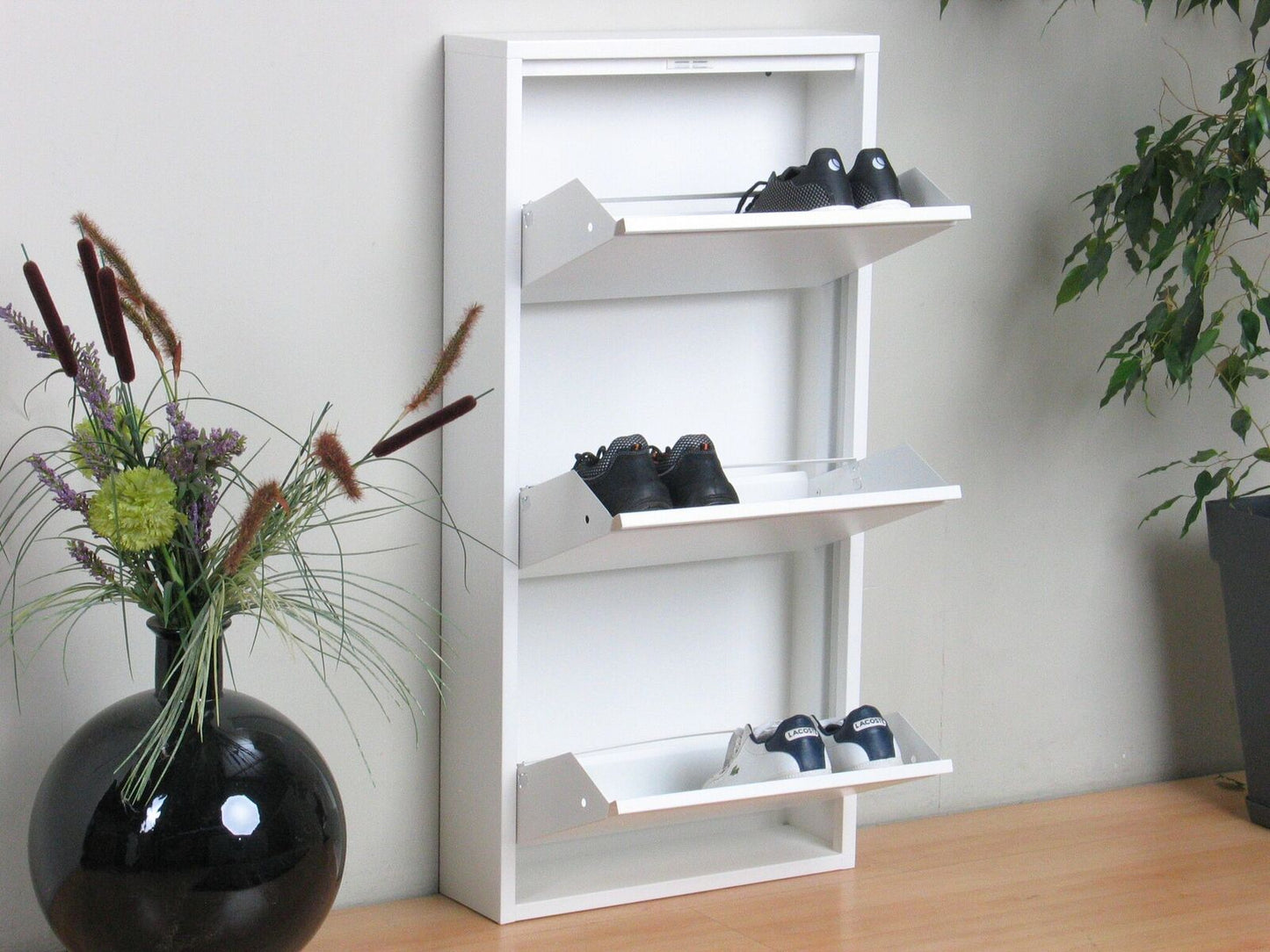 Schuhschrank Pisa New 3 Klappen Metall Schuhregal Schuh Kipper Ablage Schrank