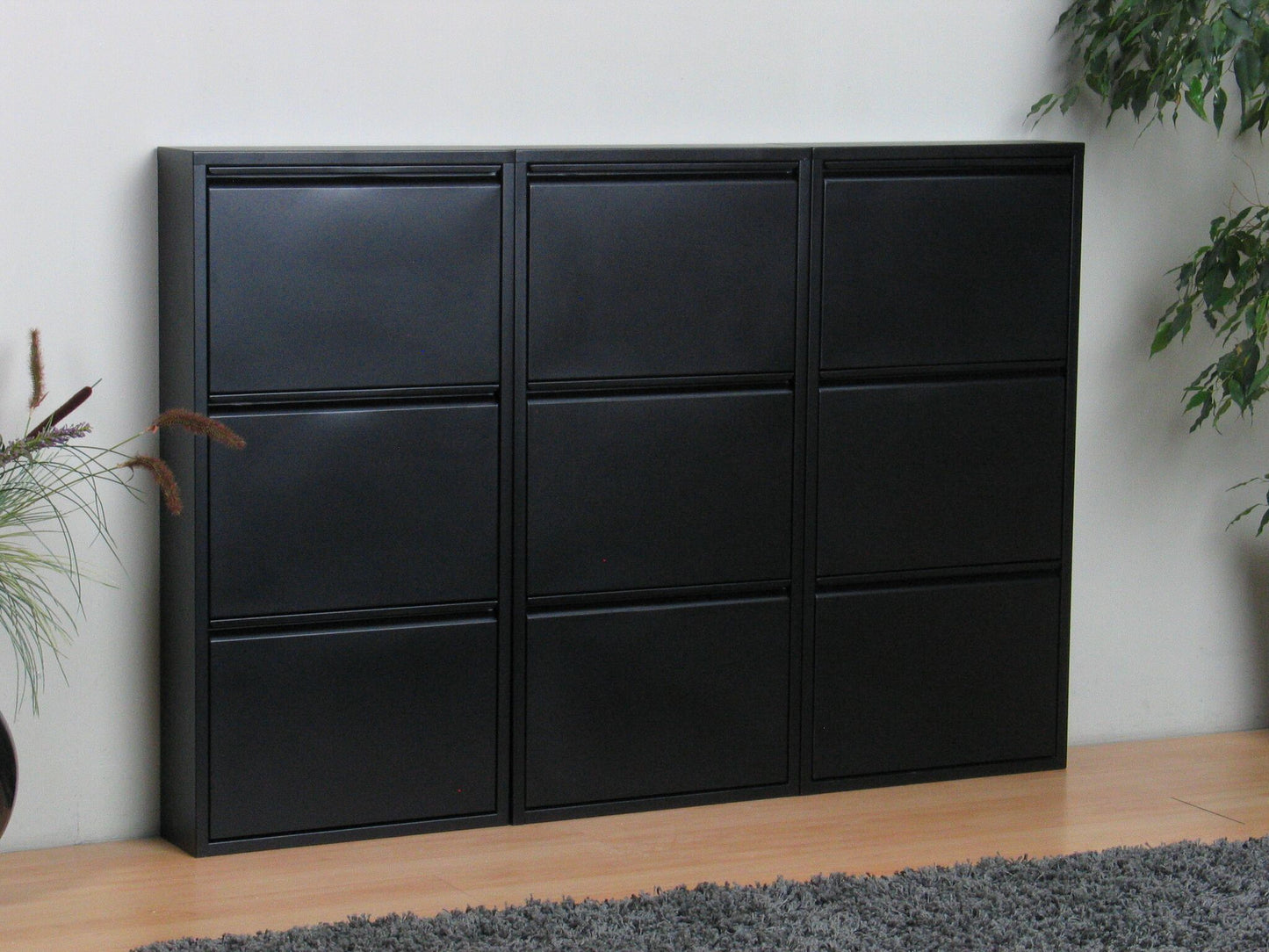 XXL Schuhschrank Pisa New 9 Klappen Metall Schuhkipper Regal Ablage Schrank