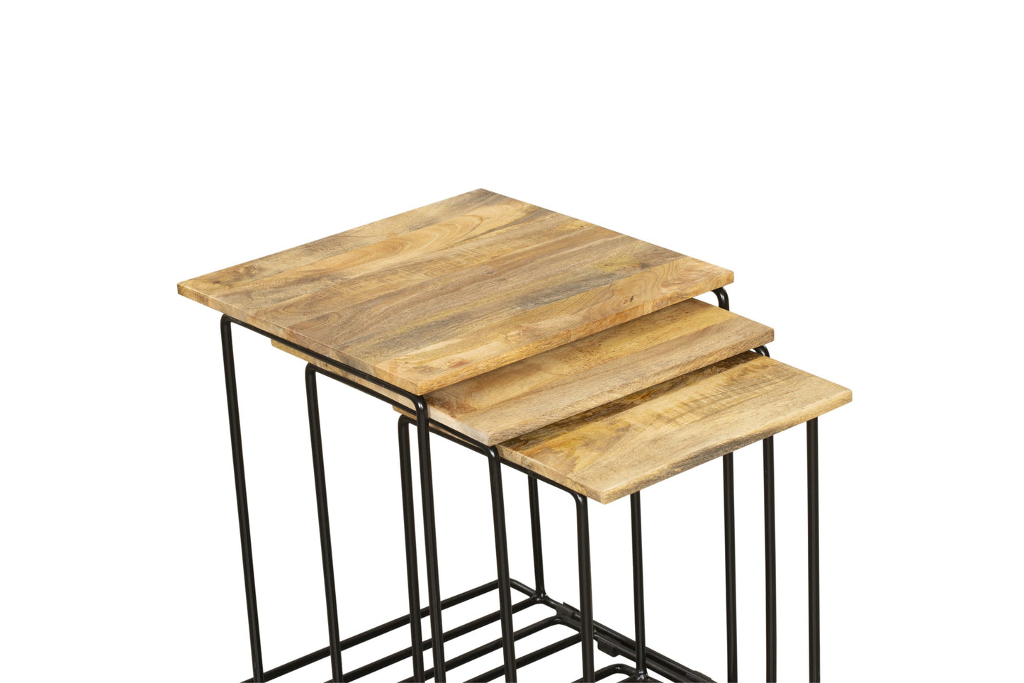 INTERIA Home & Living Beistelltisch CHENNAI 3er Set Tisch Wohnzimmer Altholz