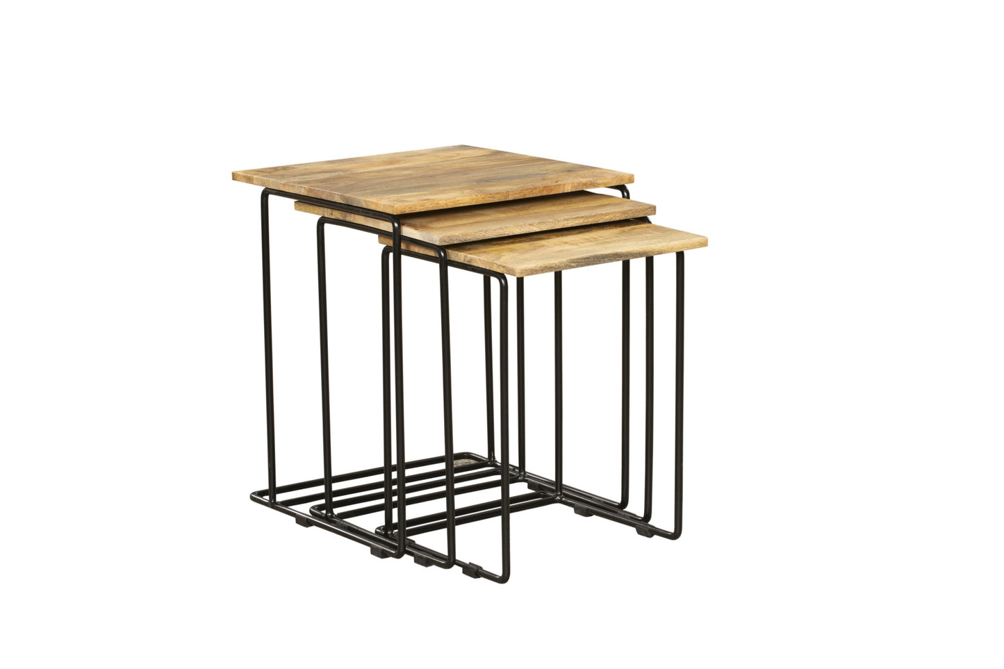 INTERIA Home & Living Beistelltisch CHENNAI 3er Set Tisch Wohnzimmer Altholz