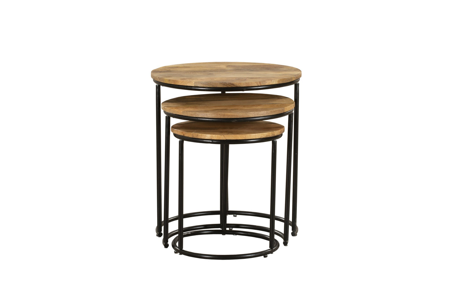 INTERIA Home & Living Beistelltisch MADURAI 3er Set Tisch Wohnzimmer Altholz