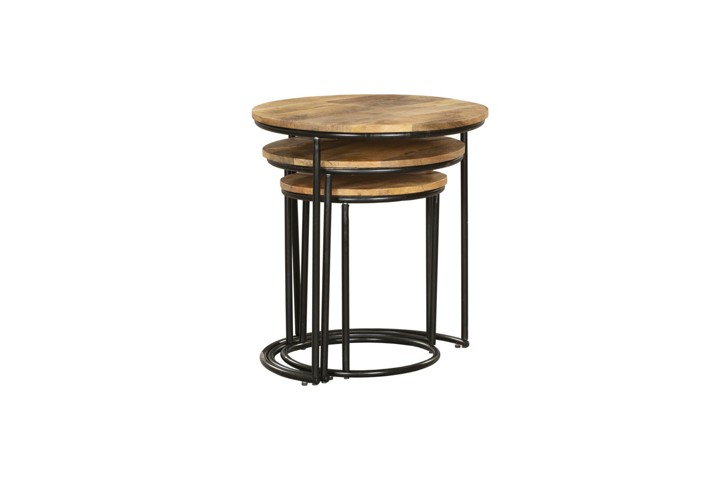 INTERIA Home & Living Beistelltisch MADURAI 3er Set Tisch Wohnzimmer Altholz