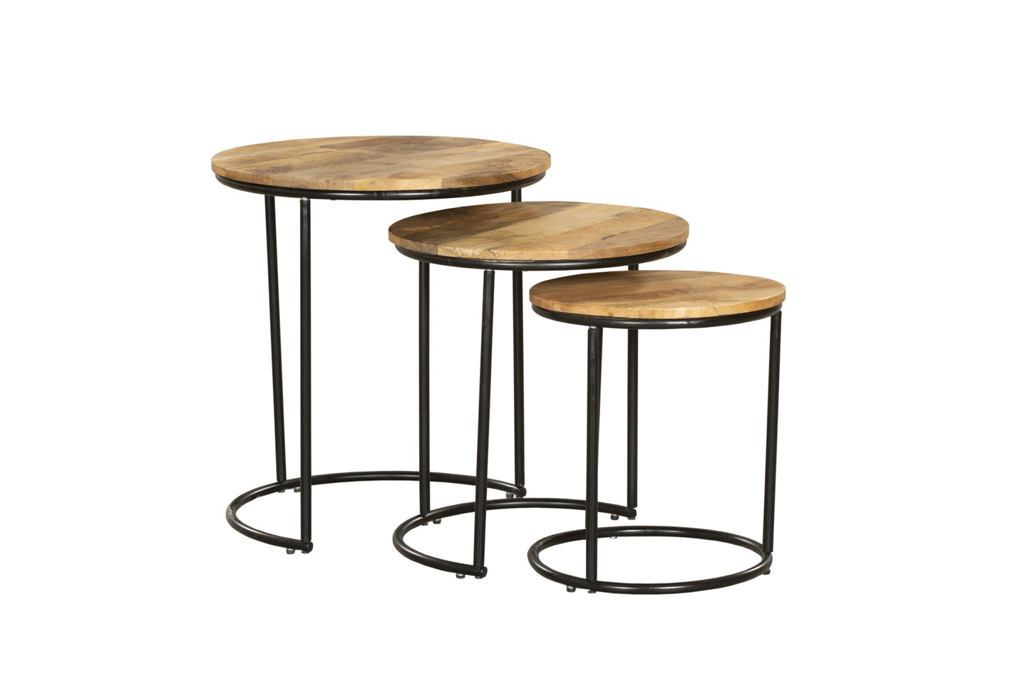 INTERIA Home & Living Beistelltisch MADURAI 3er Set Tisch Wohnzimmer Altholz