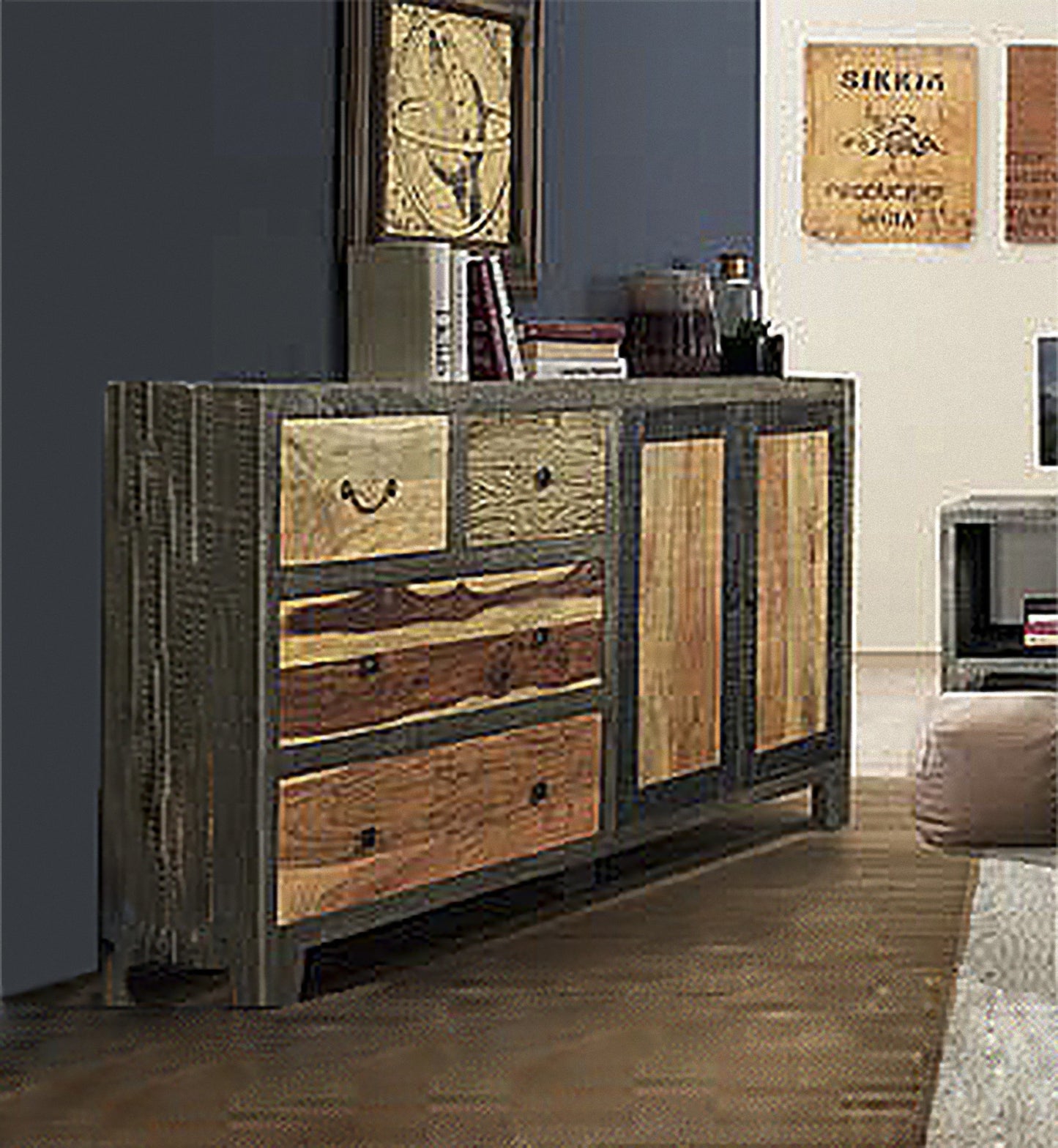 INTERIA Home & Living Sideboard 88cm TARIM Kommode Schrank Anrichte Holz Buffet