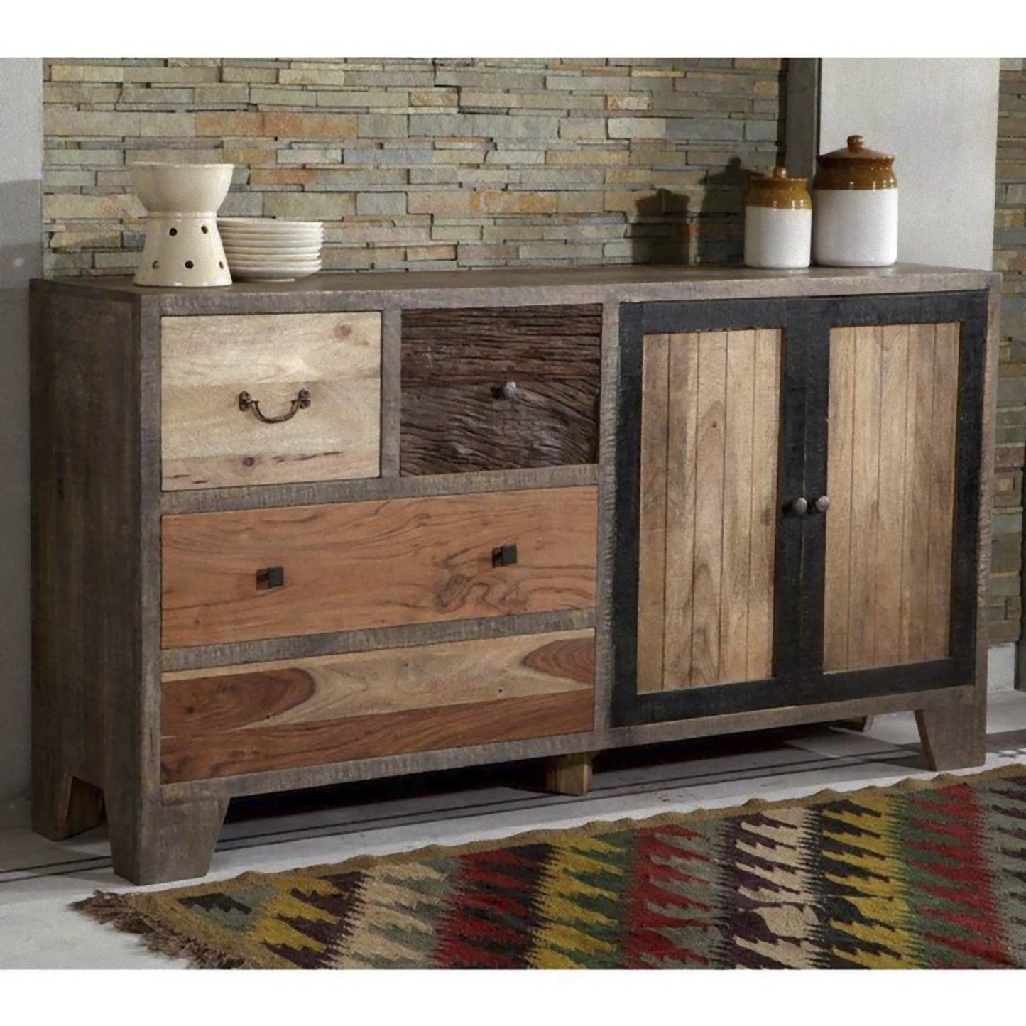 INTERIA Home & Living Sideboard 88cm TARIM Kommode Schrank Anrichte Holz Buffet