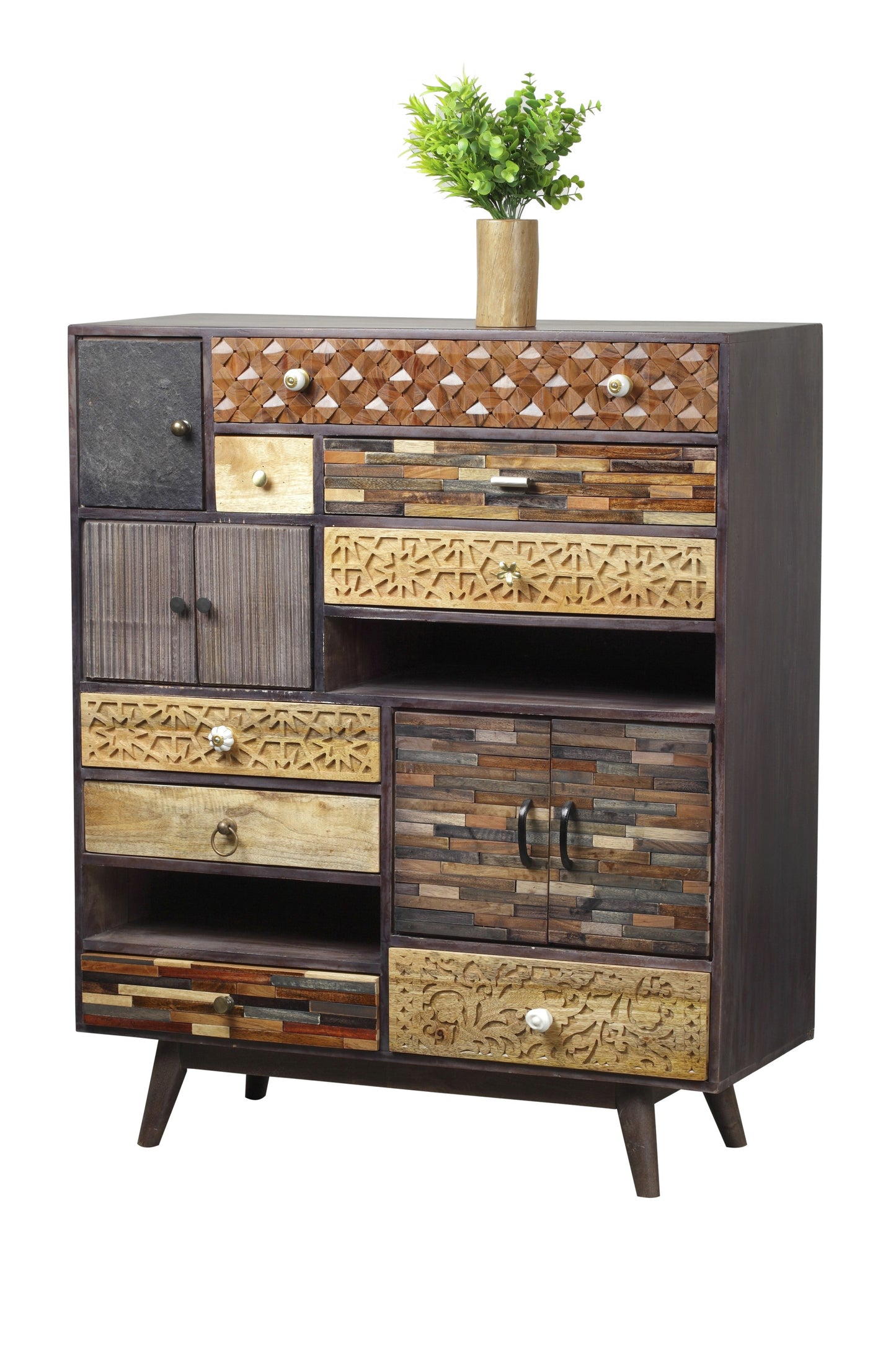 INTERIA Home & Living Kommode TOBOL Sideboard Schrank Holz Mango Highboard
