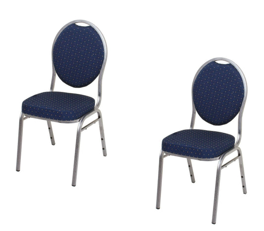 2er Set Stuhl Bankett blau Polsterstuhl Konferenz Stühle Punkte feuerhemmend
