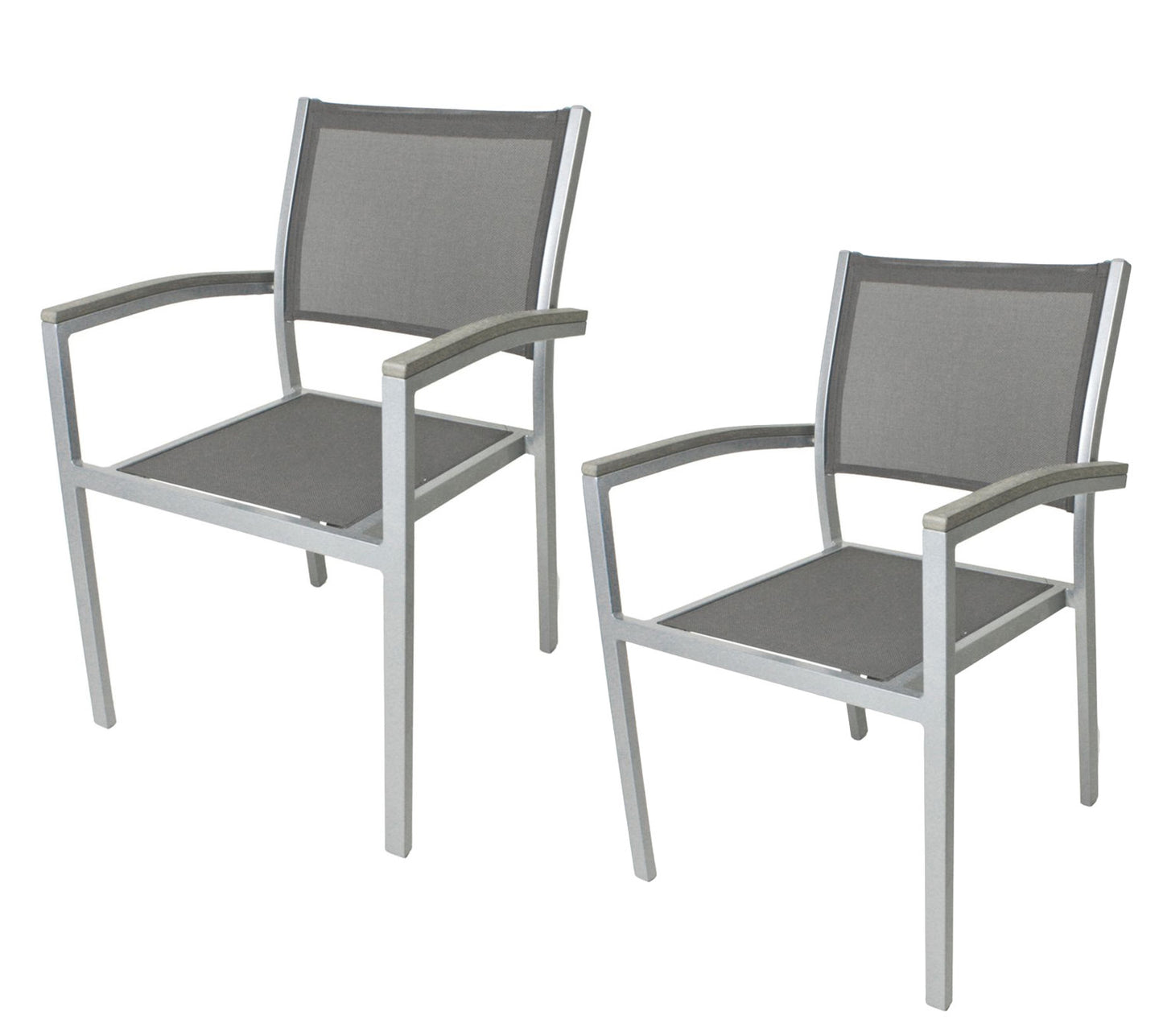 2x Garden Pleasure Gartenstuhl Garten Stuhl Sessel Alu Terrasse Balkon Möbel