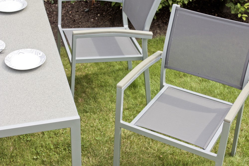 2x Garden Pleasure Gartenstuhl Garten Stuhl Sessel Alu Terrasse Balkon Möbel