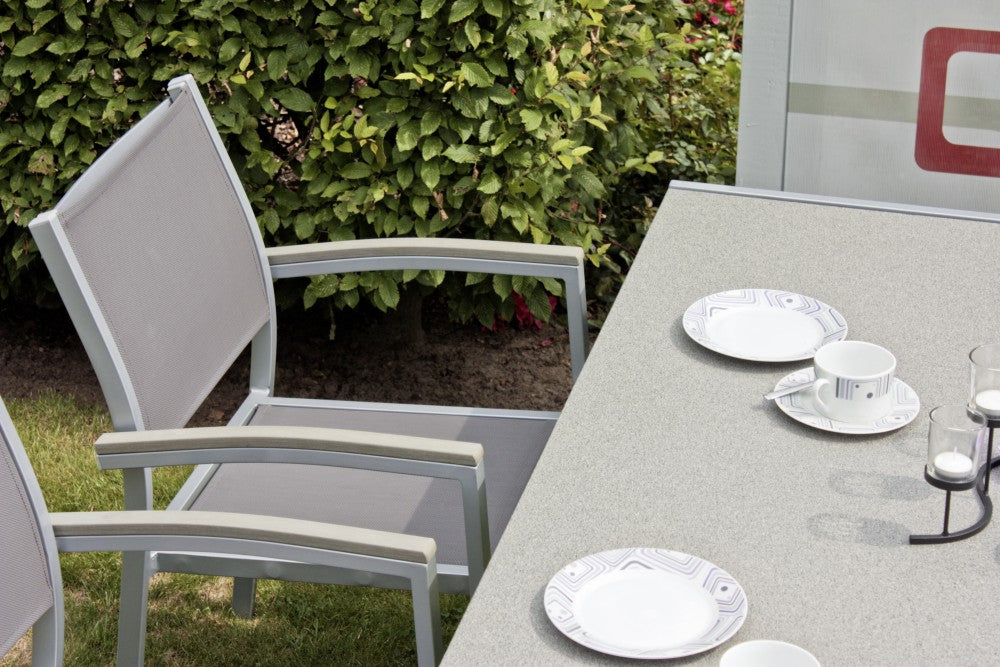 2x Garden Pleasure Gartenstuhl Garten Stuhl Sessel Alu Terrasse Balkon Möbel