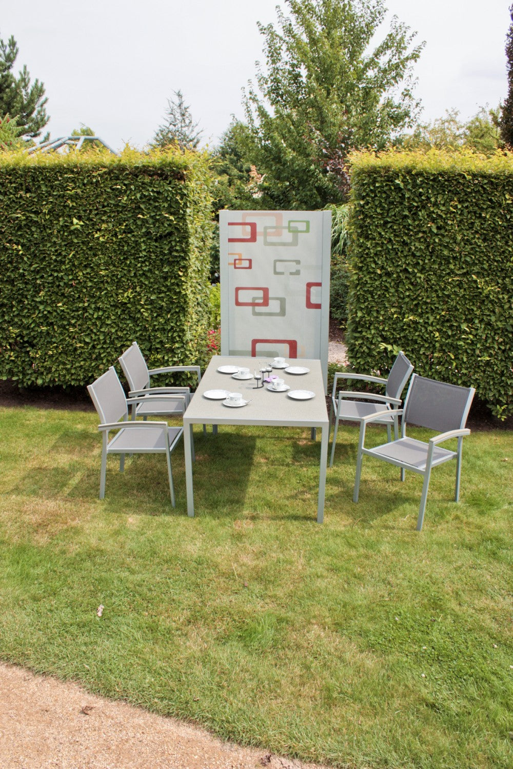 2x Garden Pleasure Gartenstuhl Garten Stuhl Sessel Alu Terrasse Balkon Möbel
