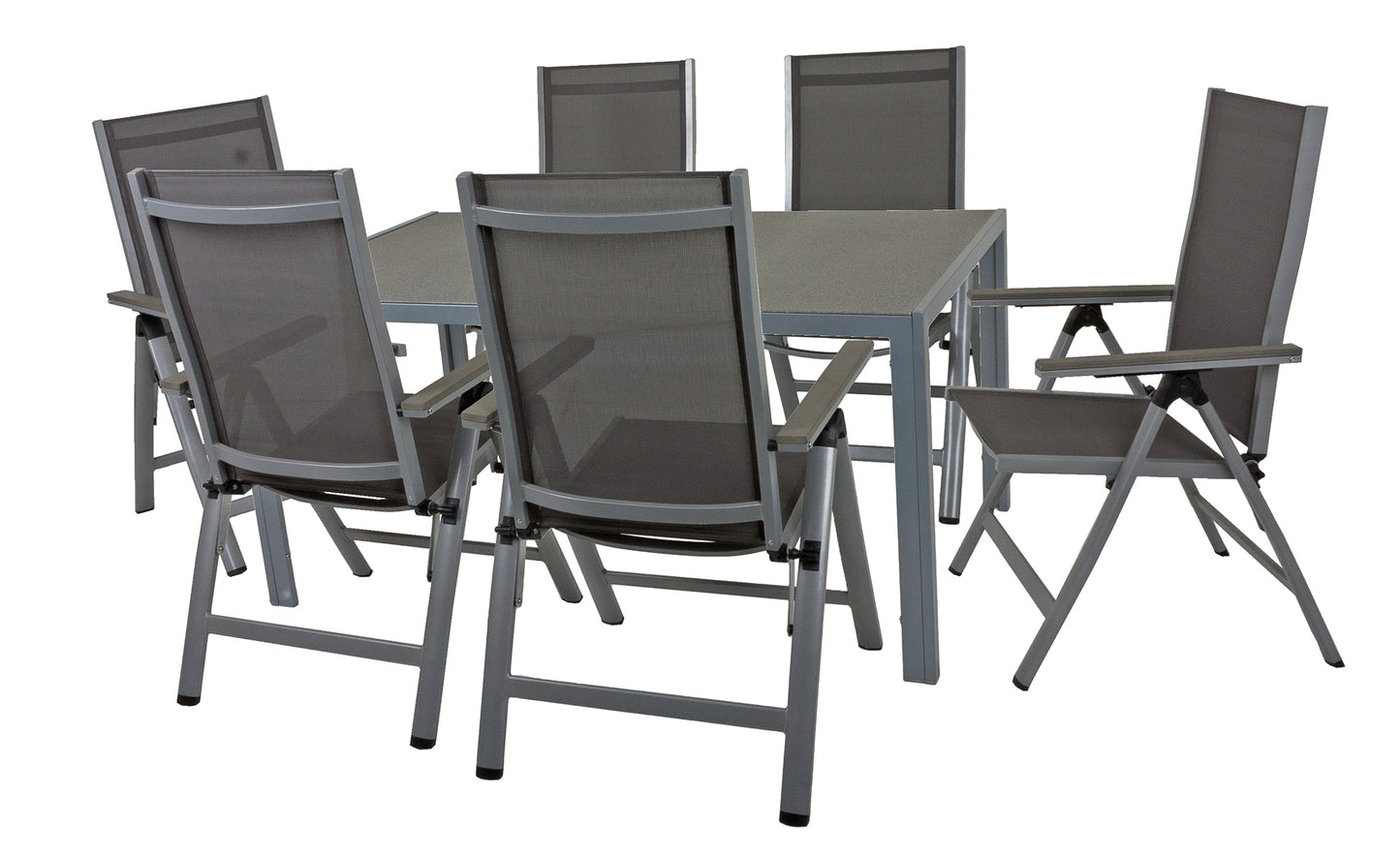 7tlg. Alu Tischgruppe Garten Sitzgruppe Lounge Set Gartenmöbel Sitzgarnitur