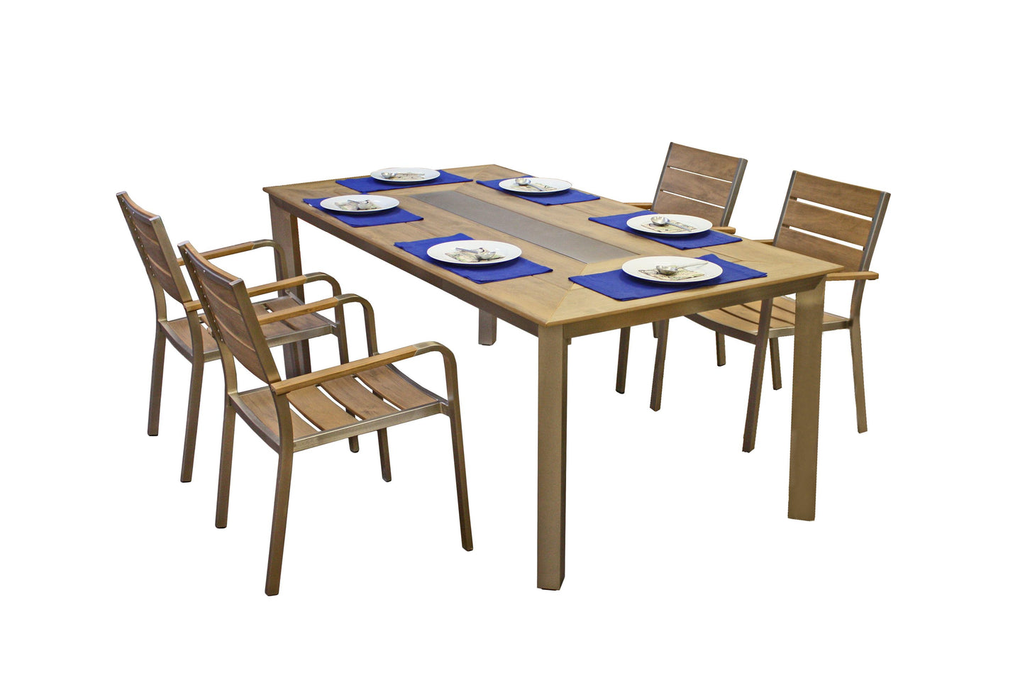 5tlg. Alu Tischgruppe Garten Sitzgruppe Lounge Set Gartenmöbel Sitzgarnitur
