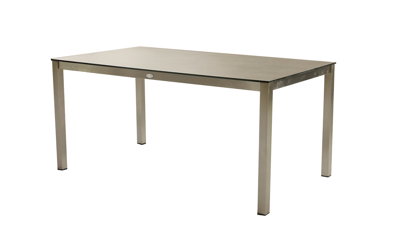 Edelstahl Garten Tisch 158cm Gartentisch Terrasse Esstisch Balkon grau Möbel