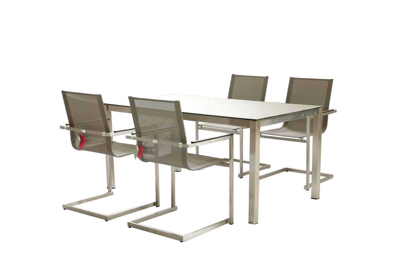 Edelstahl Garten Tisch 158cm Gartentisch Terrasse Esstisch Balkon grau Möbel