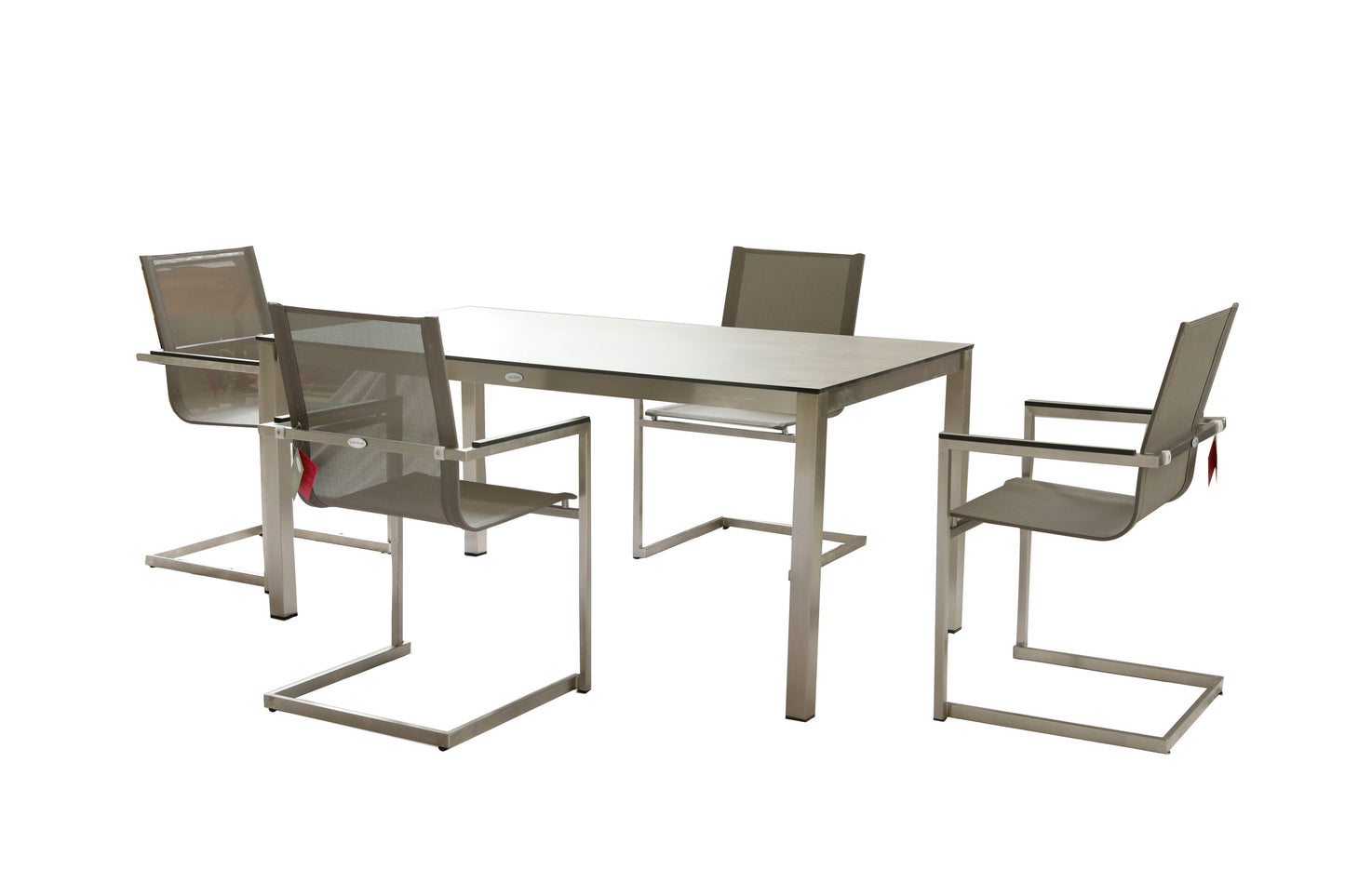 Edelstahl Garten Tisch 158cm Gartentisch Terrasse Esstisch Balkon grau Möbel