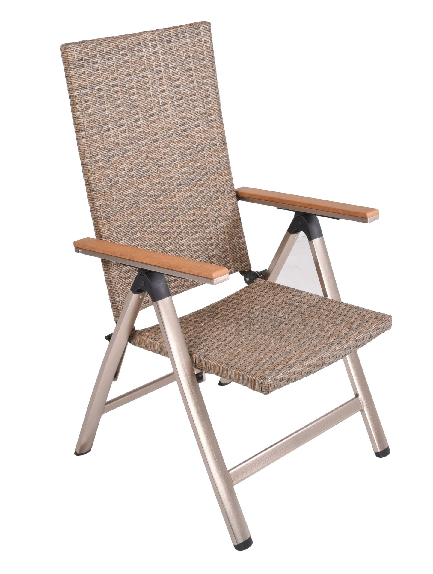 7tlg. Polyrattan Tischgruppe FLORENCE Garten Sitzgruppe Outdoor Hochlehner braun