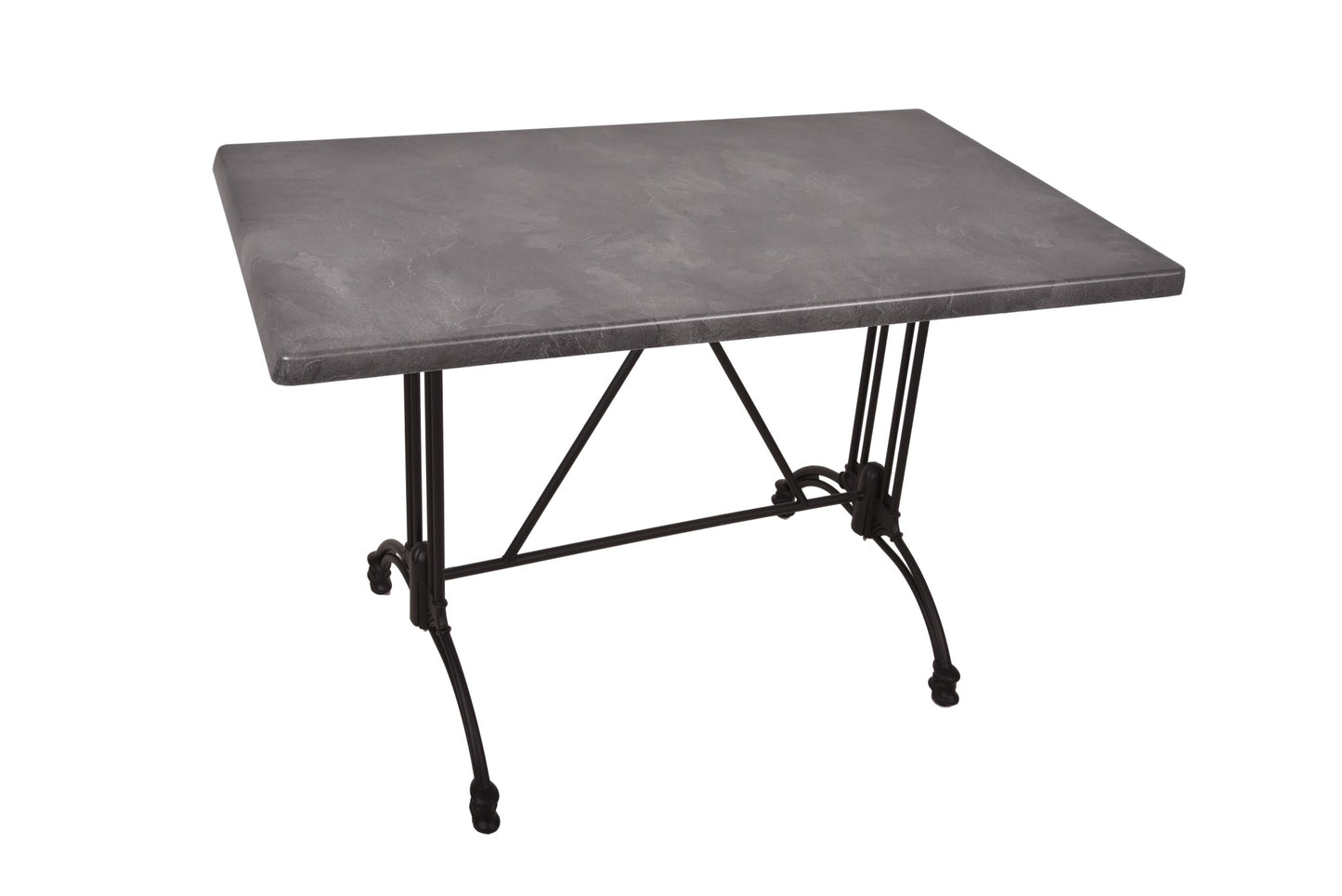 Bistrotisch Set Dark Slate 110x70cm Tischgestell Aluminium schwarz Garten Tisch