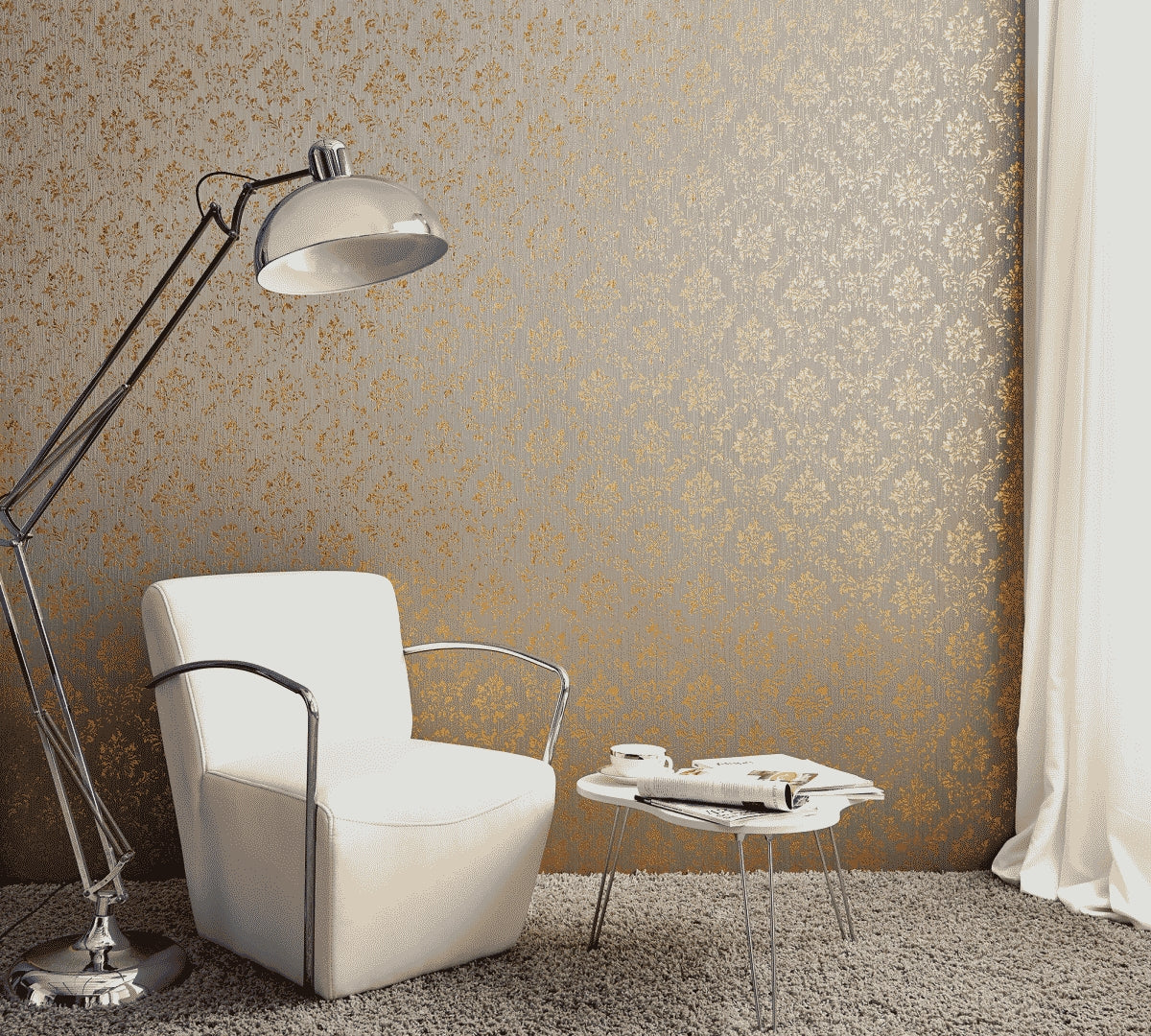 A.S. Création Barocktapete Beige 306625 Tapete Metallic Silk Wandtapete Design