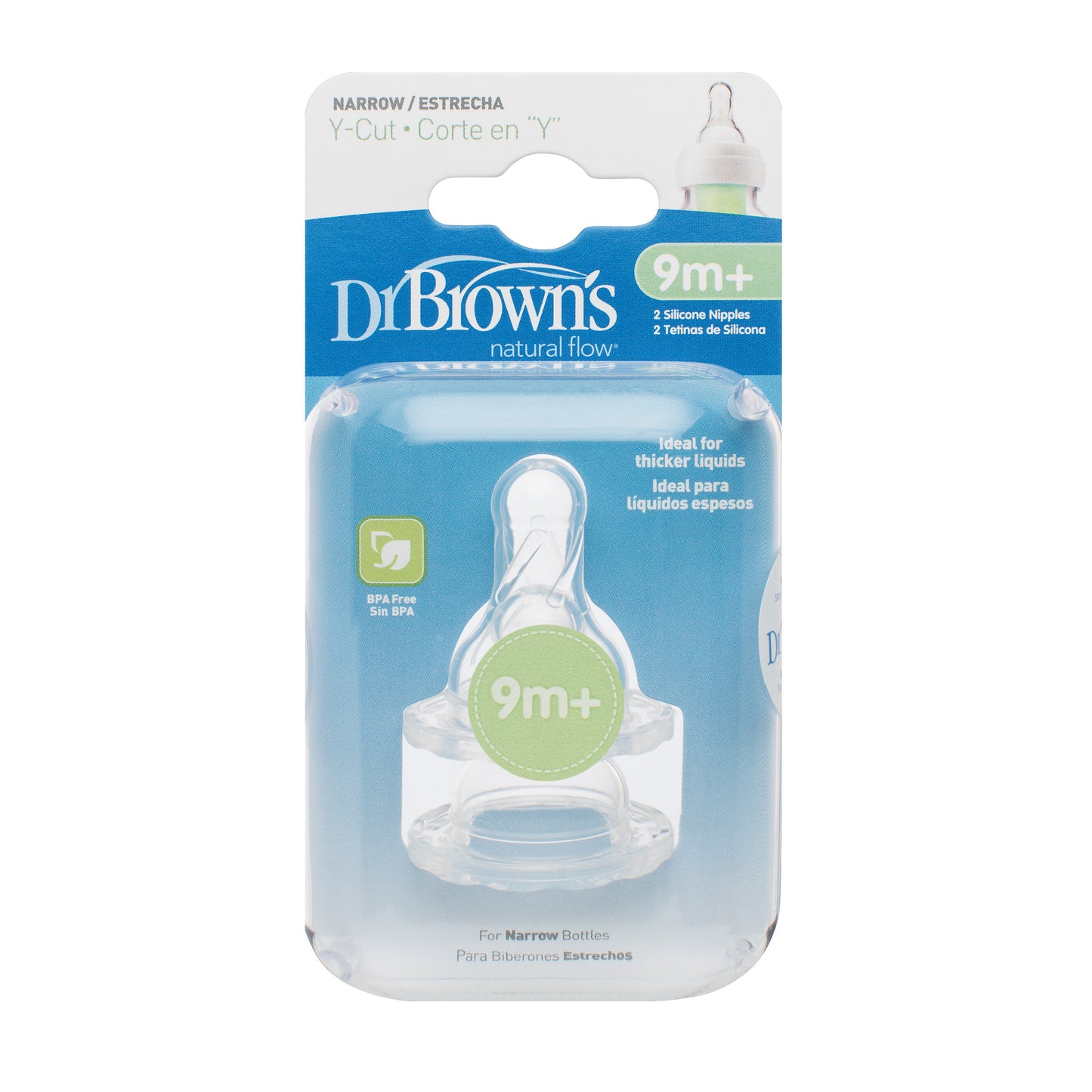 Dr. Browns Silikonsauger 2er Pack Y-Cut Babyflasche Sauger Trinksauger 9 Monate