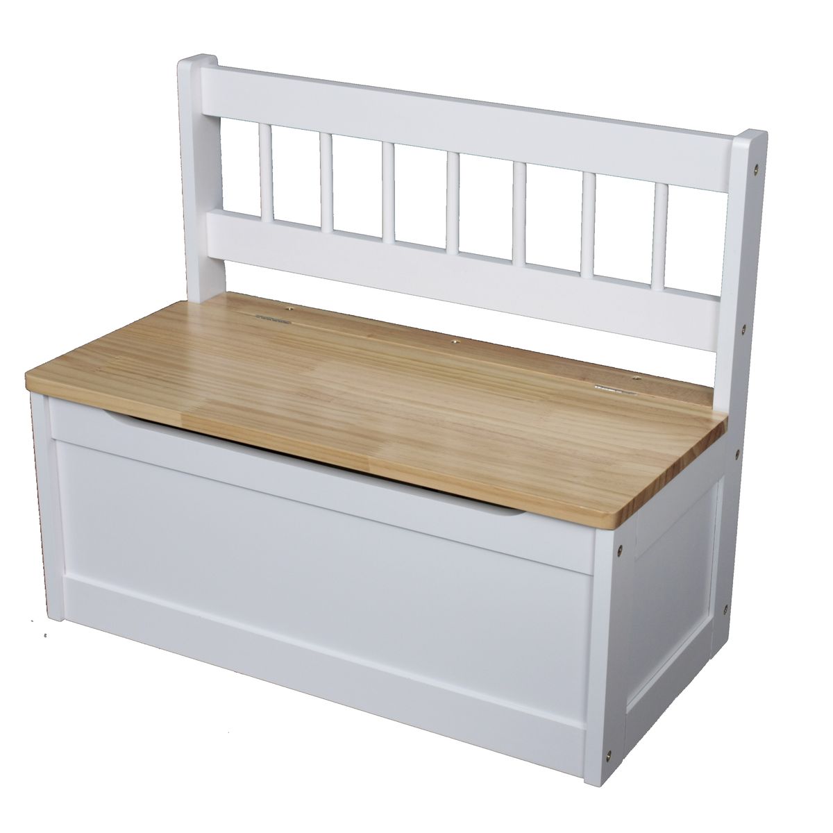 2er Set Holz Kinder Truhenbank Truhe Sitzbank Bank Spielkiste Kindermöbel weiß