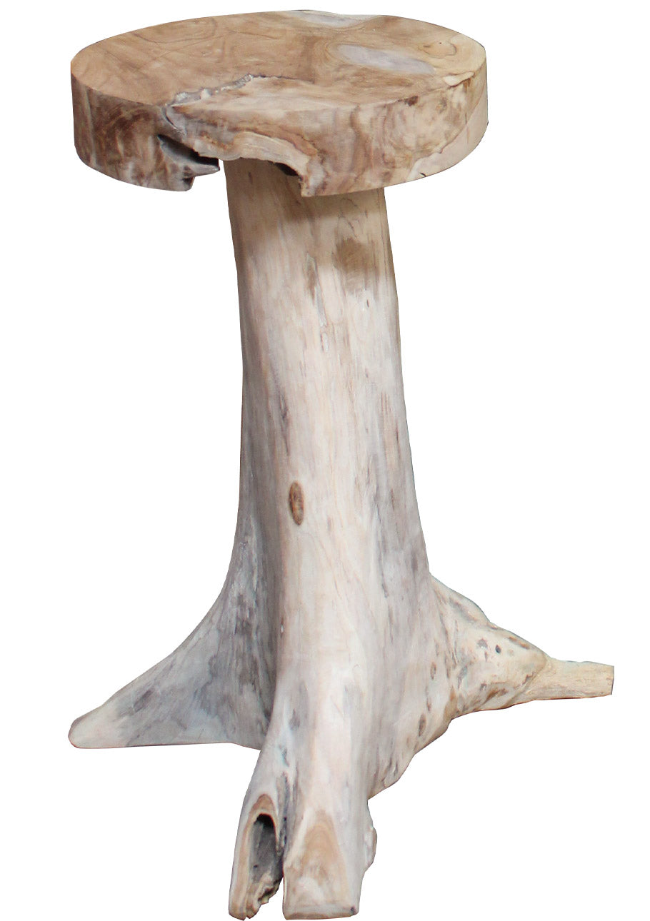 Barhocker SURGA 2er Set Hocker Tresen Stuhl Hochstuhl Bar Hocker Teak Wurzel