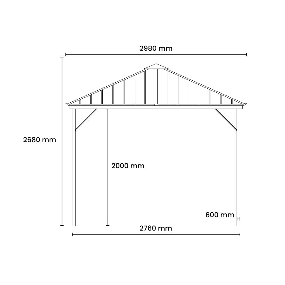 Metall Pavillon 298x298cm Garten Terrassen Überdachung Sonnenschutz Partyzelt