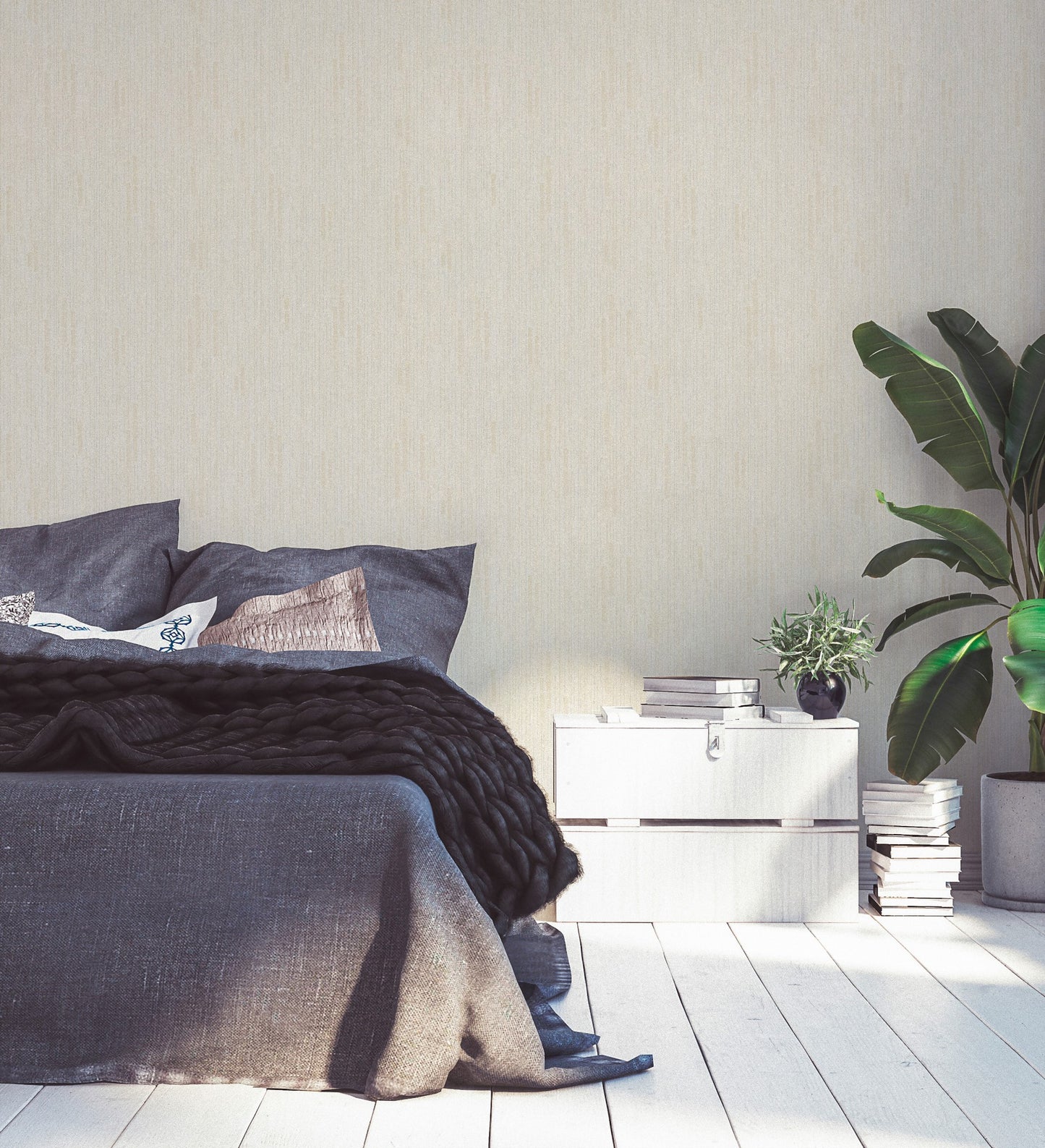 A.S. Création Unitapete Uni Creme 318504 Wandtapete Vlies Vinyl Rolle Tapete