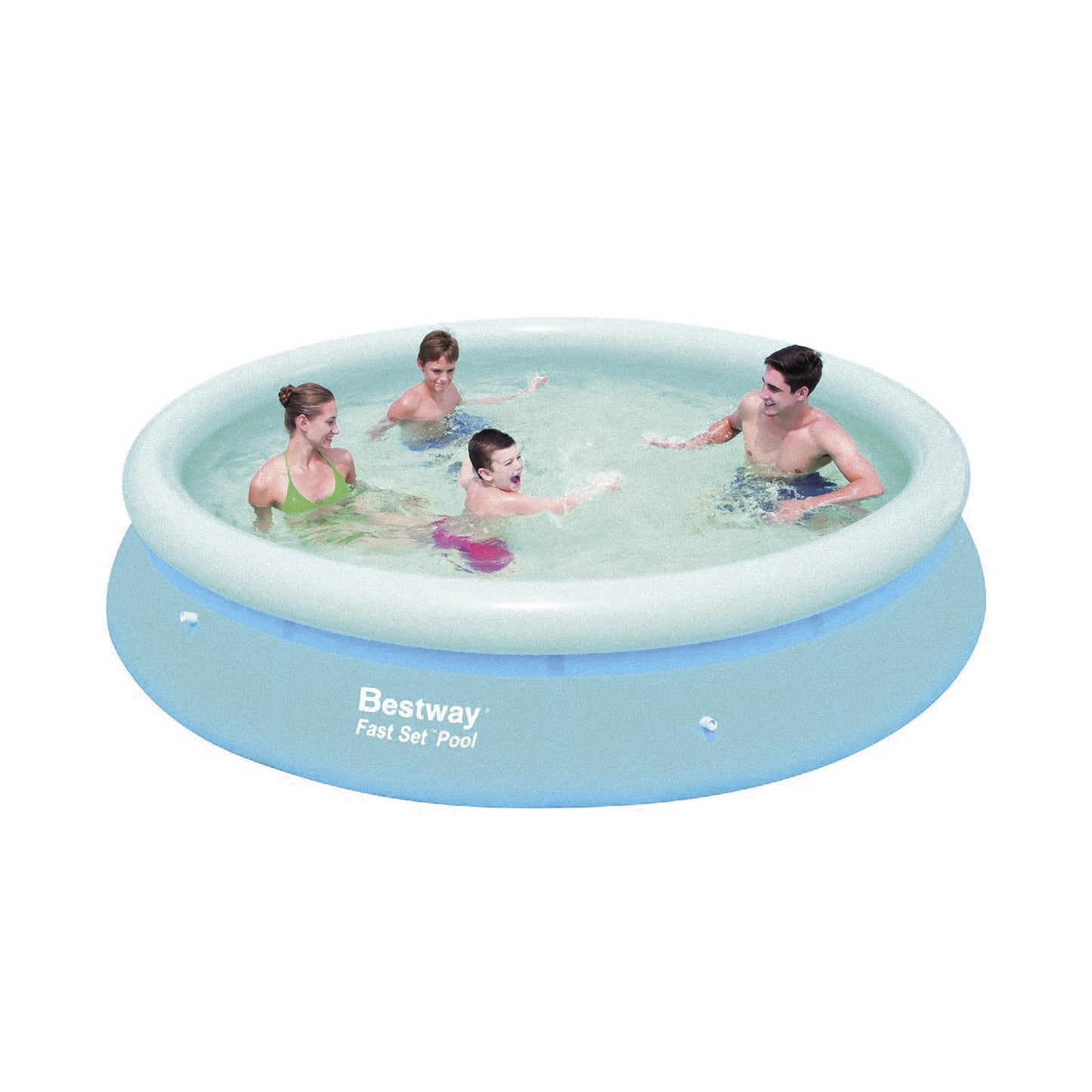 Bestway FAST SET POOL RUND Quick UP Swimmingpool Schwimmbecken Schwimmbad blau