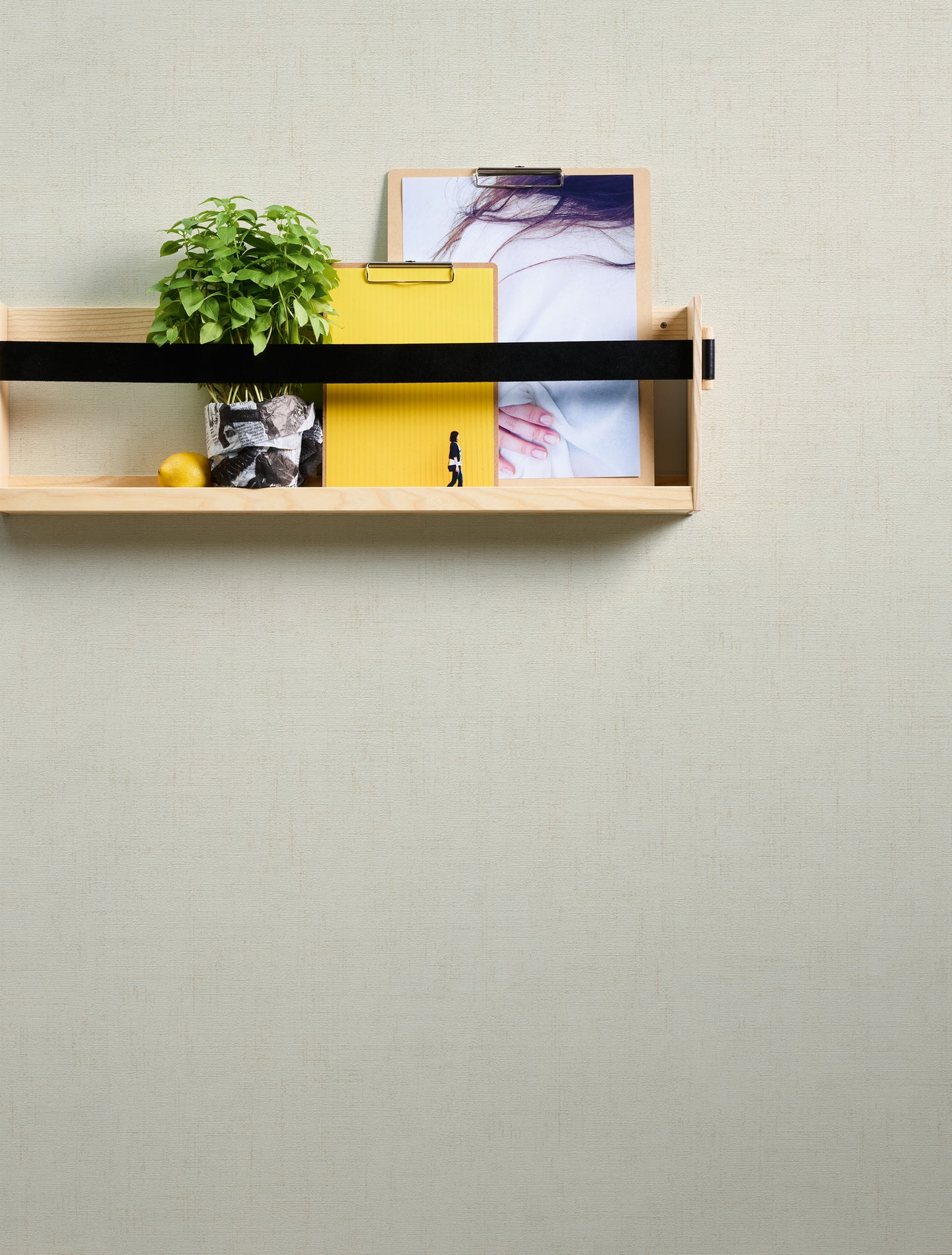 A.S. Création Uni Vinyl Tapete Greenery Creme Wandtapete Unitapete