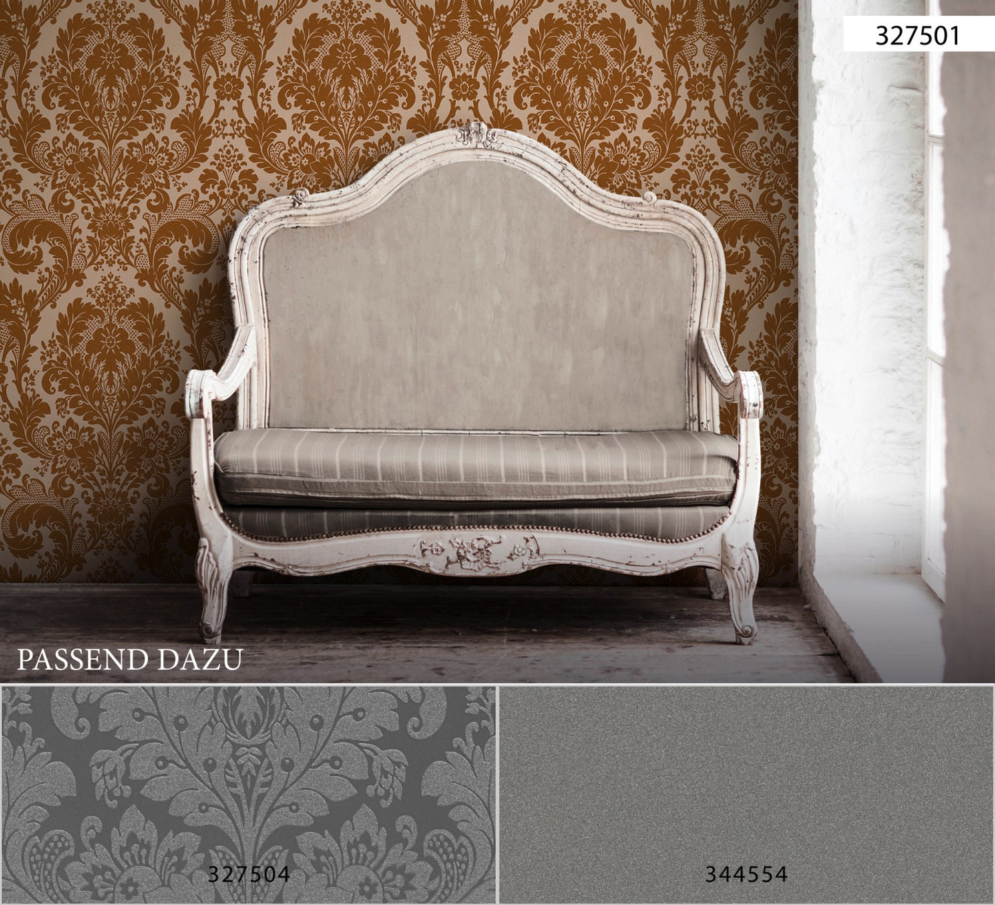 Glitzertapete Bronze Papiertapete 327501 Wandtapete Barocktapete A.S. Création Tapete