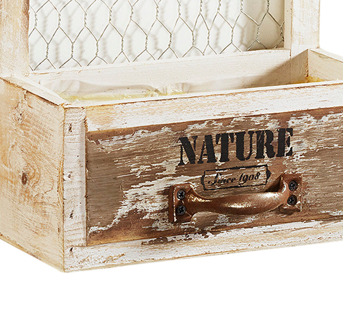 2x Mini Holz Pflanzschale Blumentopf Pflanzkasten Blumenkasten Deko Shabby Chic