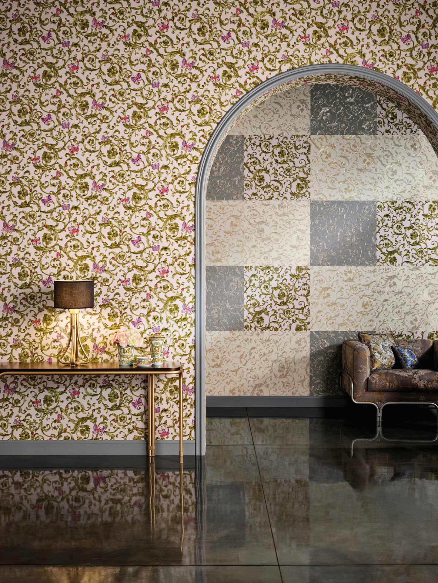 Versace Home Barocktapete Rosa 343254 Luxus Vlies Designertapete Tapete Design