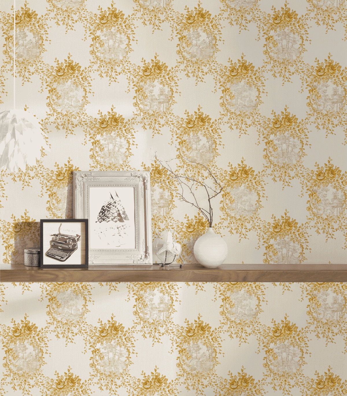 A.S. Création Blumentapete Blumen floral Tapete Gold 344993 Château 5 Wand