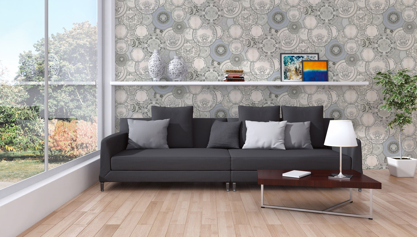 Versace Home Designtapete Silber 349013 Luxus Vlies Designertapete Tapete Design