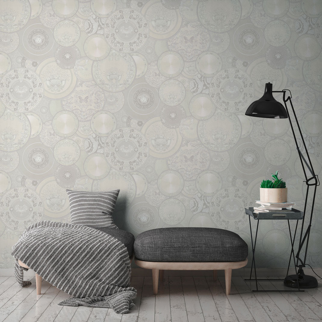 Versace Home Designtapete Silber 349014 Luxus Vlies Designertapete Tapete Design