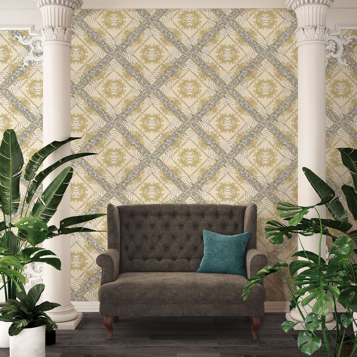 Versace Home Designtapete Grau 349042 Luxus Vlies Designertapete Tapete Design