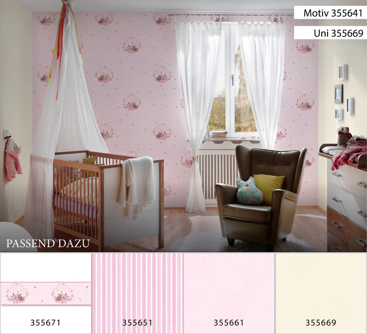 Bordüre Kinderzimmer Tapete Rosa Vlies Borte 355671 Wand Tapete A.S. Création