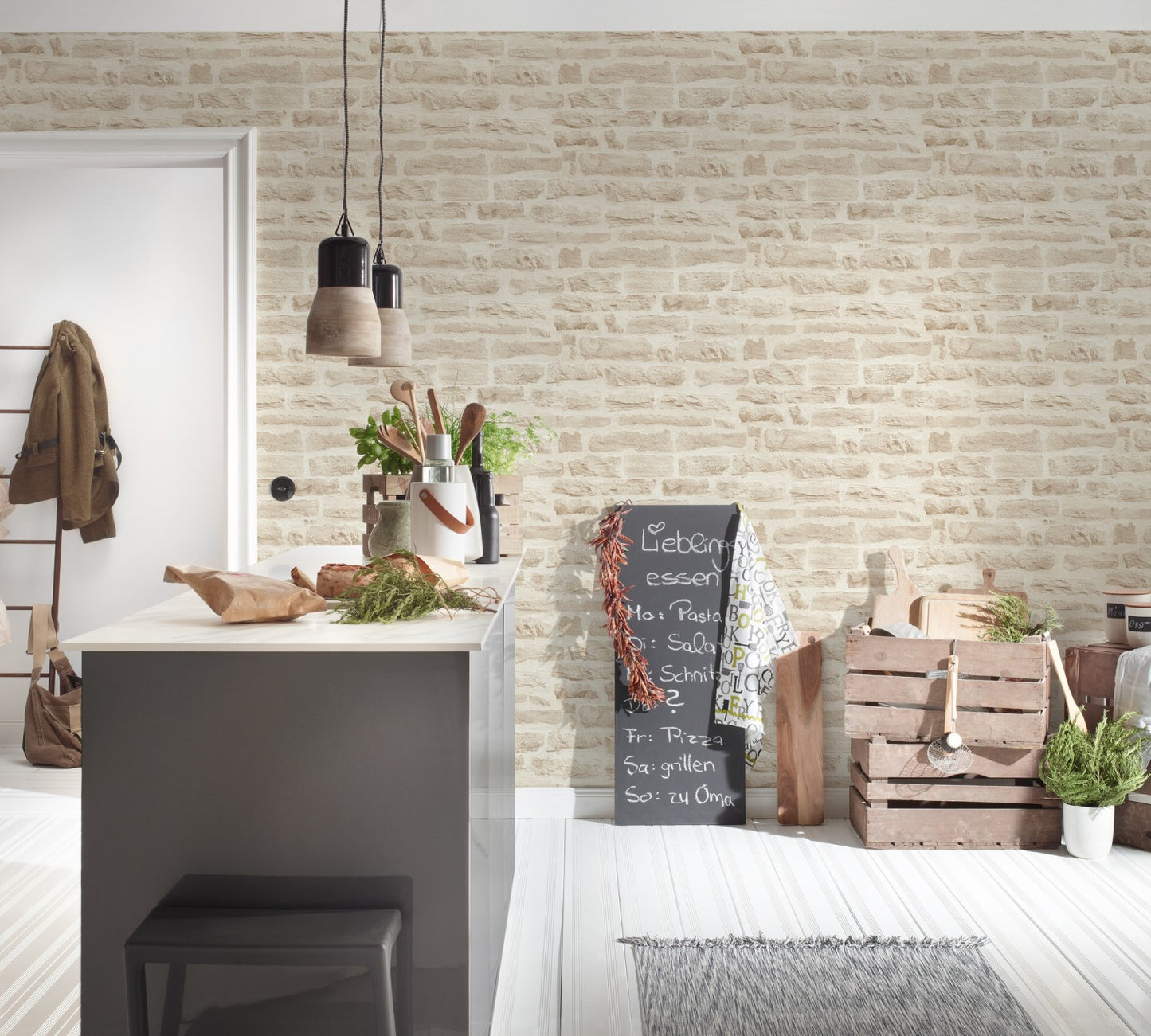 Steintapete Beige Vliestapete 355803 Wandtapete A.S. Création Tapete