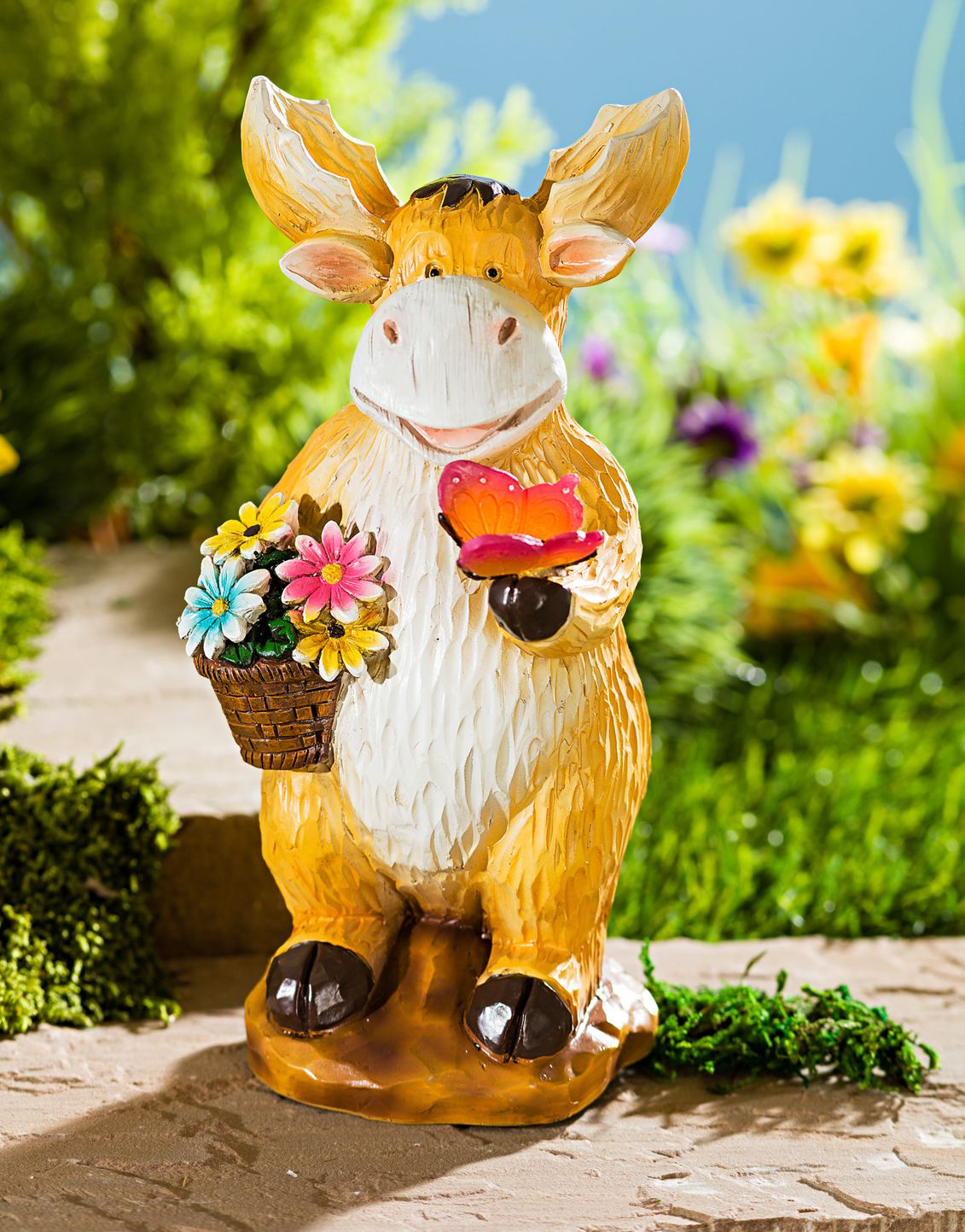 LED Elch Gartenfigur Deko Beleuchtung Garten Terrasse Leuchte Lampe Figur Tier