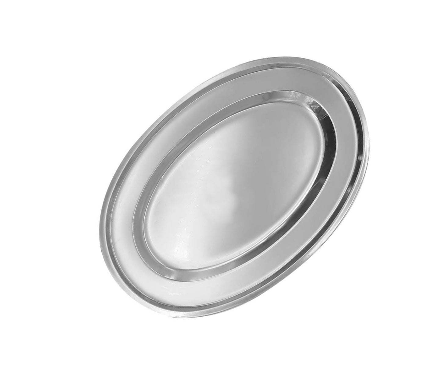 Edelstahl Serviertablett oval Tablett Servierplatte Platte Gastronomie Teller