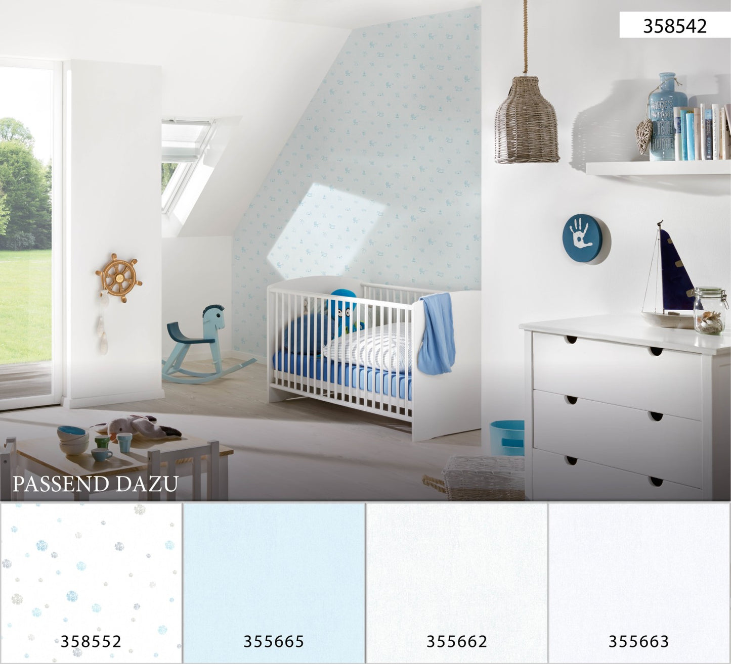 Kinderzimmertapete Blau Vliestapete 358542 Wandtapete A.S. Création Tapete