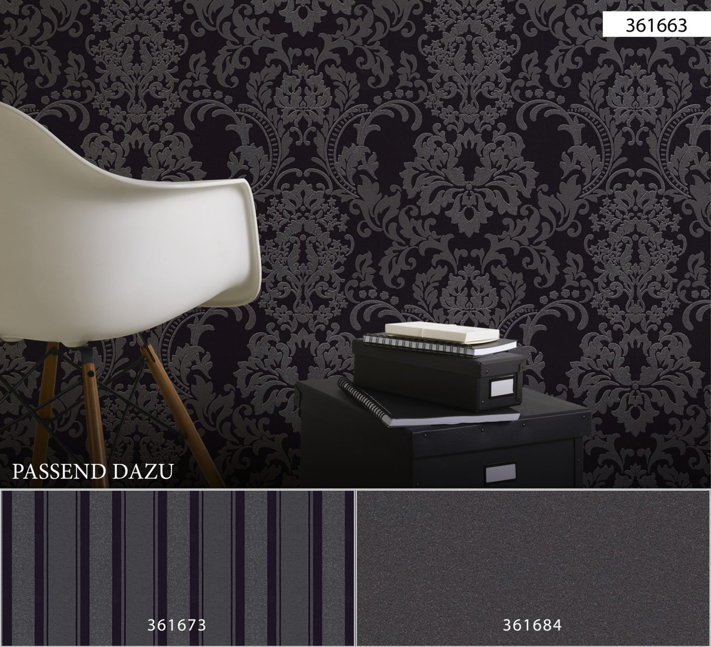 Barocktapete Schwarz Vliestapete 361663 Wandtapete A.S. Création Tapete