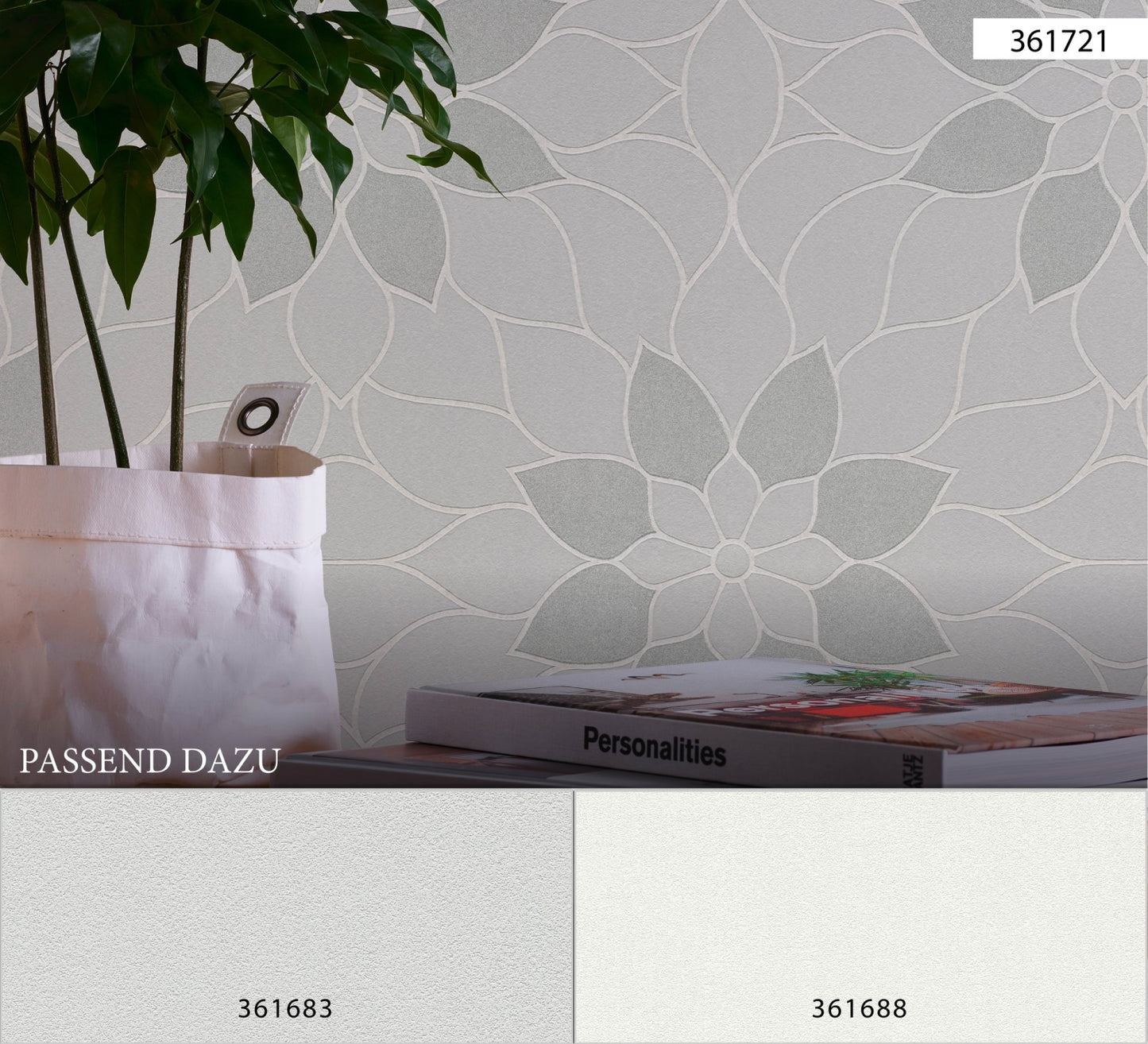 Blumentapete Grau Vliestapete 361721 Wandtapete A.S. Création Tapete