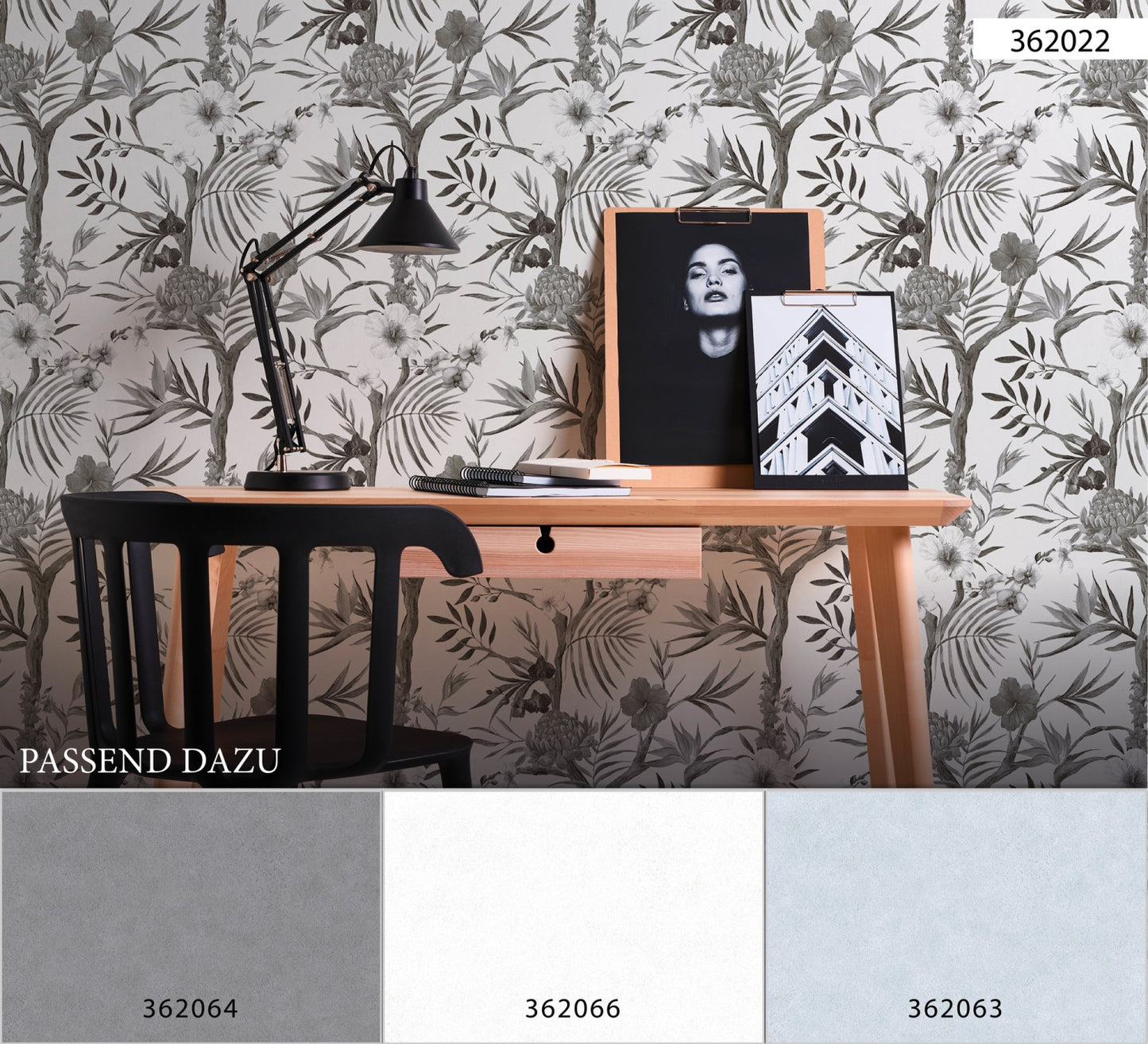 Blumentapete Schwarz Vliestapete 362022 Wandtapete A.S. Création Tapete