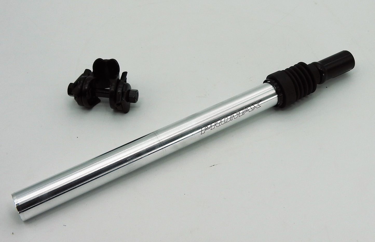 Promax Fahrrad gefederte Sattelstütze mit Kloben Alu Silber Ø25,4-28mm