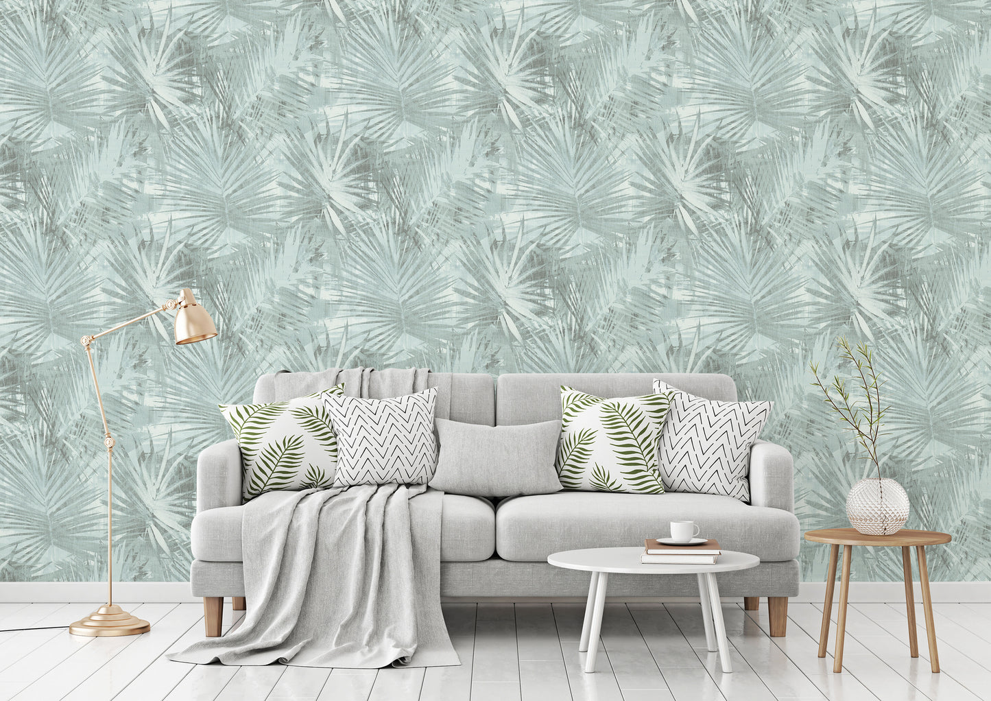 A.S. Création Tapete Attractive 2 363853 Blau Palmen Wandtapete Vliestapeten