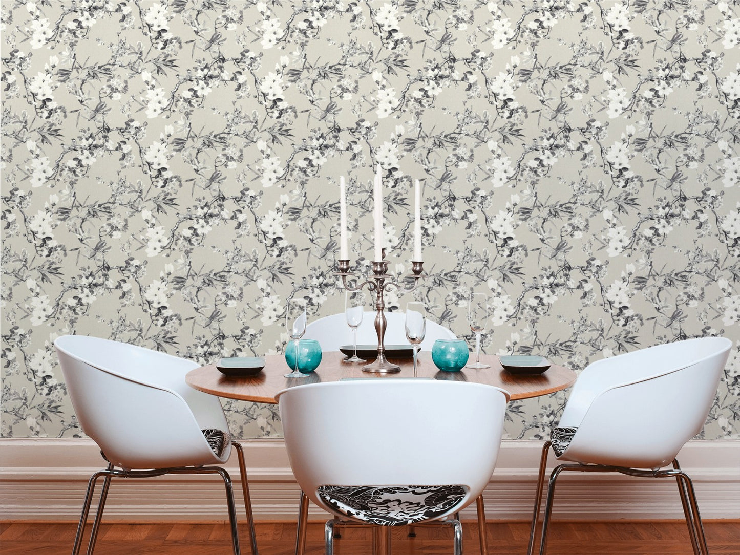 Blumentapete Grau Vliestapete 364983 Wandtapete A.S. Création Tapete