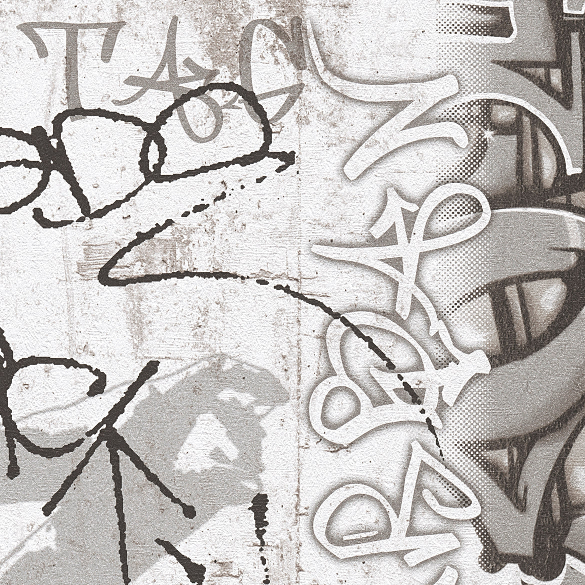 A.S. Création Graffiti Tapete Grau Papiertapete 369863 Wandtapete